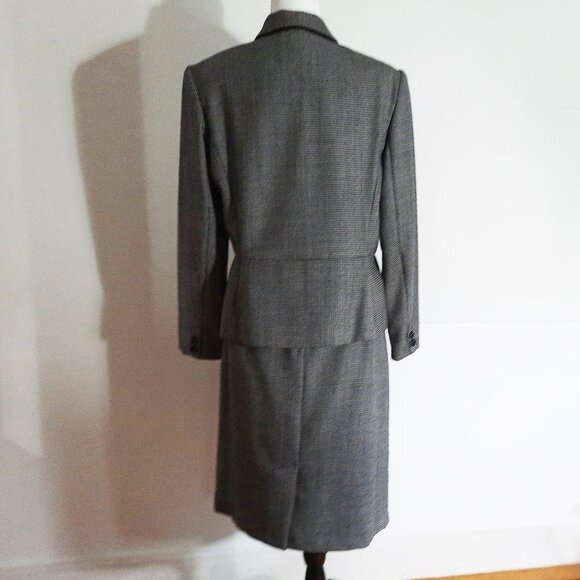 Vintage Black White Houndstooth Skirt Suit CONRAD C, Made in Canada, - Picture 2 of 9